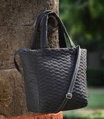 uno black quilted polyester sling bag