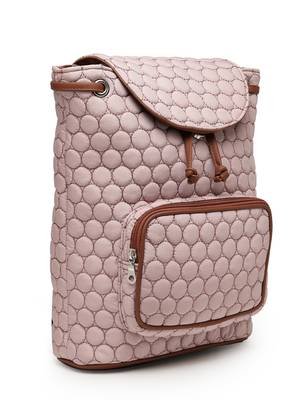 uno dusty pink geometric quilted polyester backpack 6