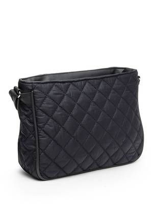 uno black geometric quilted polyester sling bag 6