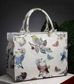 jungle natural & multi toile cotton jacquard handheld bag