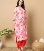WOMEN'S EXCLUSIVE MUSLIN WITH DIGITAL MULTICOLOR PRINTED WITH FULL STITCHED KURTI SET