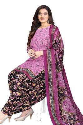 Diamond women printed unstitched crepe salwar suit material 1