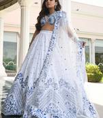 Tulsi Art White Satin Lehenga Choli Set