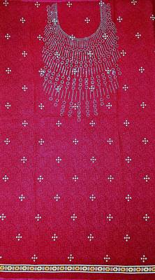 Diamond women printed unstitched crepe salwar suit material 3