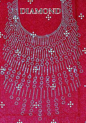 Diamond women printed unstitched crepe salwar suit material 4