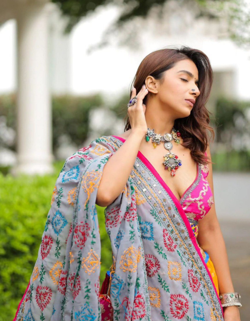 PINK AND YELLOW cotton party wear lehenga choli