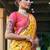 yellow colour soft silk paithani saree with patola style weaving design