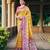 yellow colour soft silk paithani saree with patola style weaving design