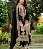Black chiffon embroidery pakistani salwar kameez