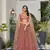Rust Heavy Embroidery Net Semi Stitch A Line Lehenga With Blouse