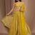 yellow sequins georgette lehenga set choli with dupatta with dupatta