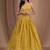 yellow sequins georgette lehenga set choli with dupatta with dupatta