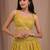 yellow sequins georgette lehenga set choli with dupatta with dupatta