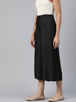 Casual plain flare calf length palazzo 3