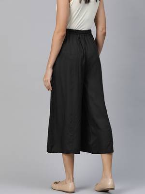Casual plain flare calf length palazzo 4