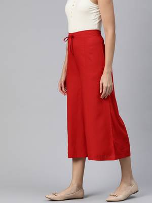 Casual plain flare calf length palazzo 3