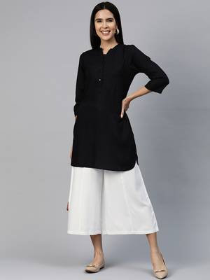 Casual plain flare calf length palazzo 1
