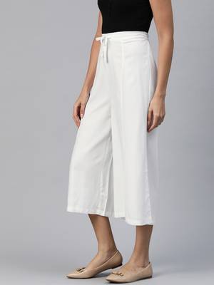 Casual plain flare calf length palazzo 3