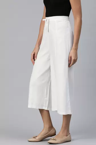 Casual plain flare calf length palazzo