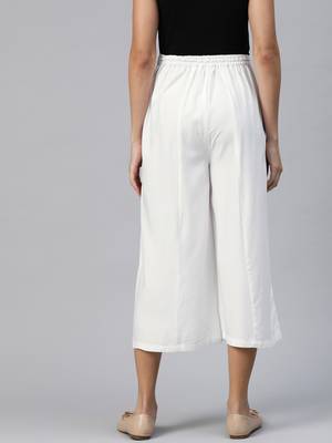 Casual plain flare calf length palazzo 4