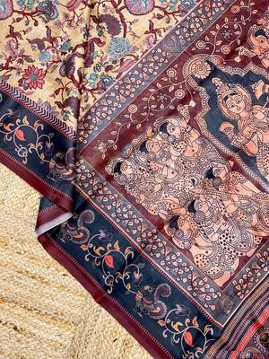 Yellow Digital Printed Cotton Blend Saree  Rich Pallu Saree With Blouse 5