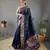 Navy Blue Nidhi Banarsi style copper zari silk bland border & Rich Pallu Saree with Blouse