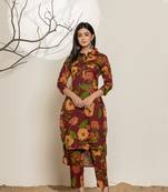  maroon cotton co-ord set