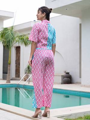 pink and blue crop top and trouser co ord set 3