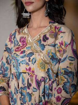  multi cotton peplum sharara co-ord set 4