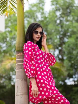  pink polka dot print top and trouser co ord set 5
