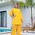 Yufta yellow polka dot print top and trouser co ord set