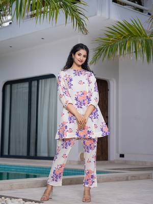  peach polka dot print top and trouser co ord set 2