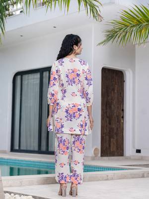  peach polka dot print top and trouser co ord set 3