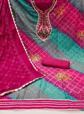 Handcrafted glamorous maroon colour organza salwar kameez for graceful festive looks in girlish style 2