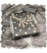 Handcrafted glamorous grey colour art silk salwar kameez for graceful woven designers looks in party style