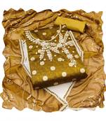 Handcrafted glamorous mustard colour art silk salwar kameez for graceful woven designers looks in party style