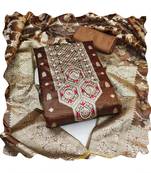 Handcrafted glamorous brown colour art silk salwar kameez for graceful graceful party looks in trendy style