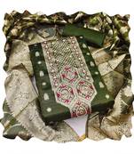 Handcrafted glamorous green colour art silk salwar kameez for graceful graceful party looks in trendy style