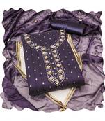 Handcrafted glamorous blue colour art silk salwar kameez for graceful graceful party looks in trendy style