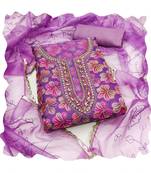Handcrafted glamorous purple colour organza salwar kameez for graceful floral designer looks in graceful style