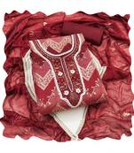 Handcrafted glamorous maroon colour organza salwar kameez for graceful fancy looks in girlish style