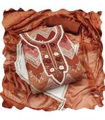 Handcrafted glamorous red colour organza salwar kameez for graceful fancy looks in girlish style
