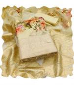 Handcrafted glamorous beige colour organza salwar kameez for graceful graceful party looks in wedding style