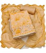 Handcrafted glamorous orange colour art silk salwar kameez for graceful graceful party looks in wedding style