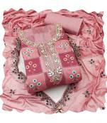Handcrafted glamorous pink colour art silk salwar kameez for graceful fancy looks in girlish style