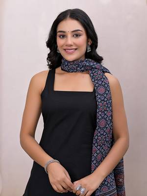  black pure cotton straight suit set 5