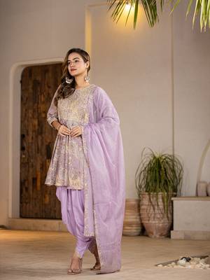  purple cotton peplum dhoti dupatta set 2