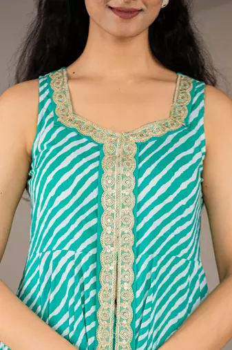  cotton leheriya kurta dupatta pant set