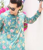men's printed cotton kurta top- meerut collection