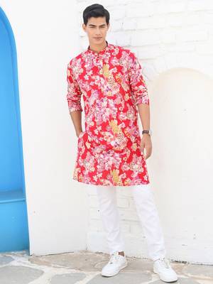 men's printed cotton kurta top- meerut collection 1